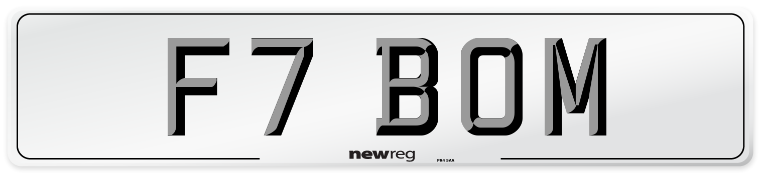F7 BOM Front Number Plate
