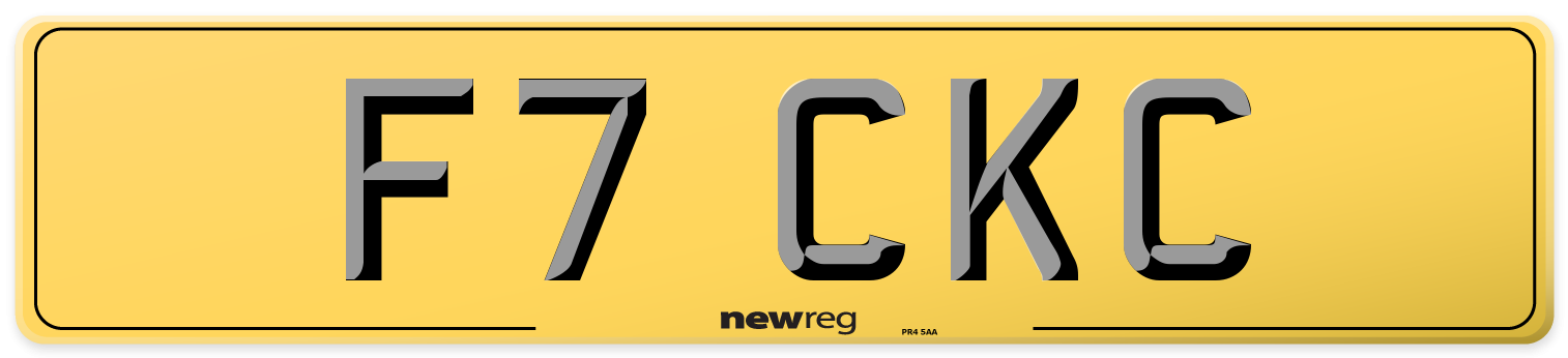 F7 CKC Rear Number Plate