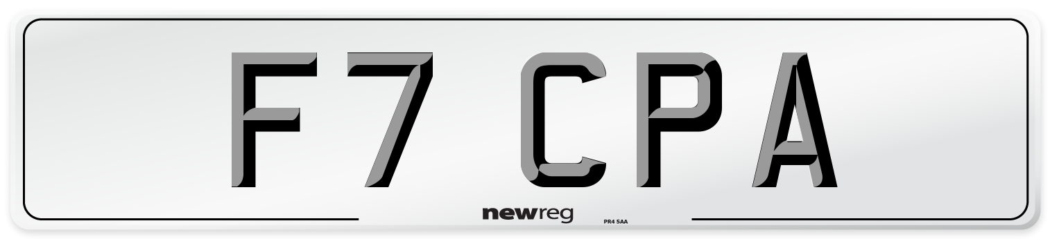 F7 CPA Front Number Plate