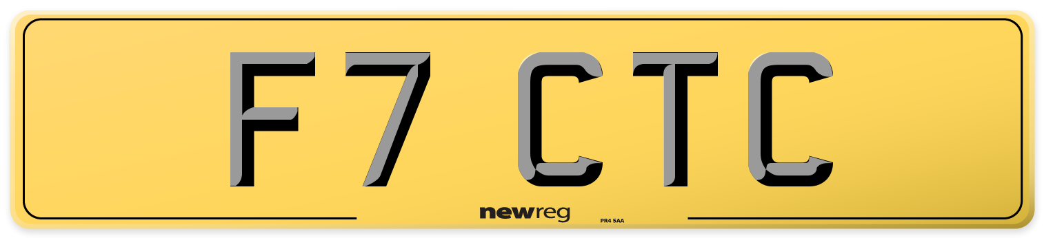 F7 CTC Rear Number Plate