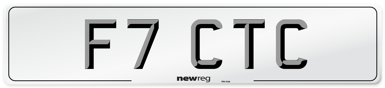 F7 CTC Front Number Plate