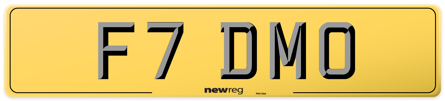 F7 DMO Rear Number Plate
