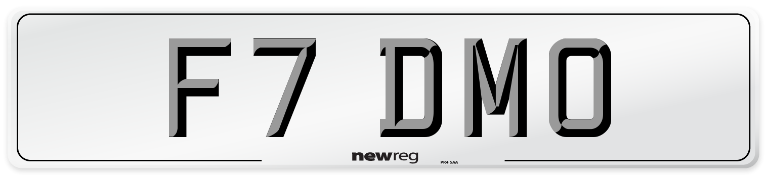 F7 DMO Front Number Plate