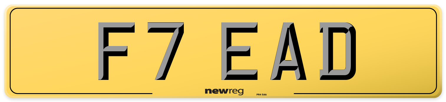 F7 EAD Rear Number Plate