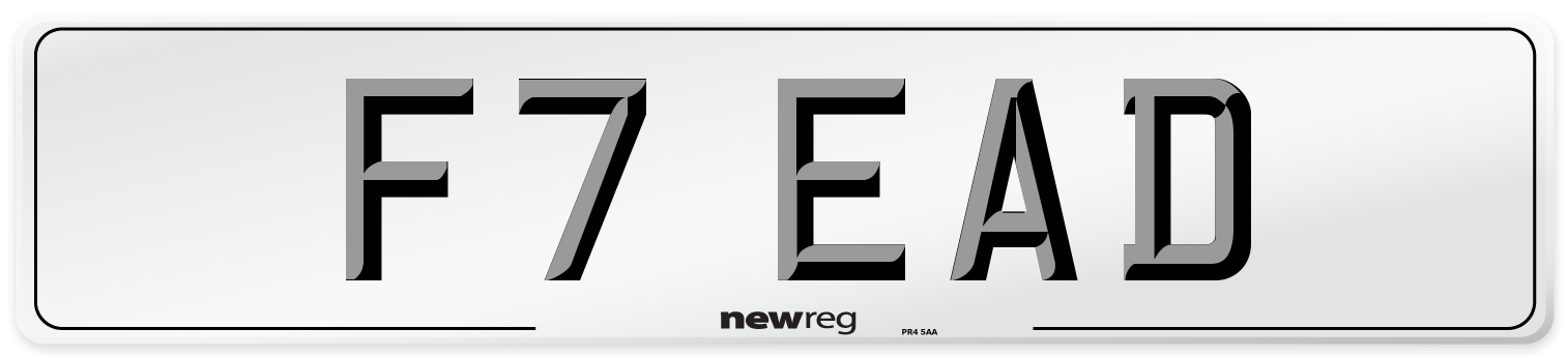 F7 EAD Front Number Plate