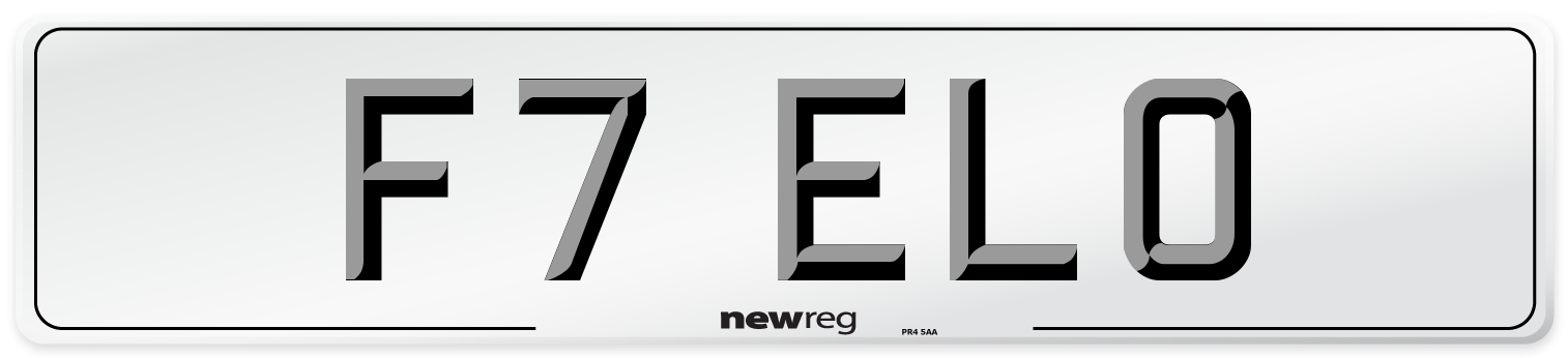 F7 ELO Front Number Plate
