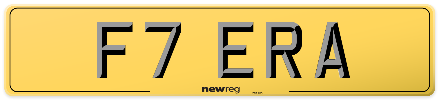 F7 ERA Rear Number Plate