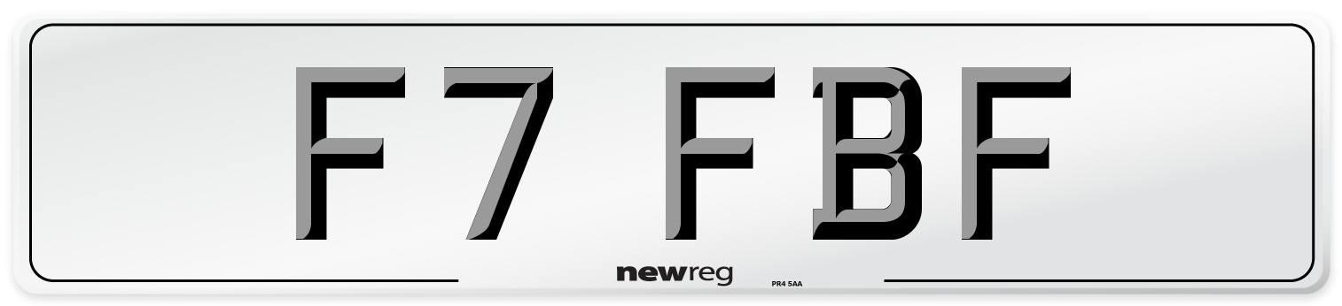 F7 FBF Front Number Plate