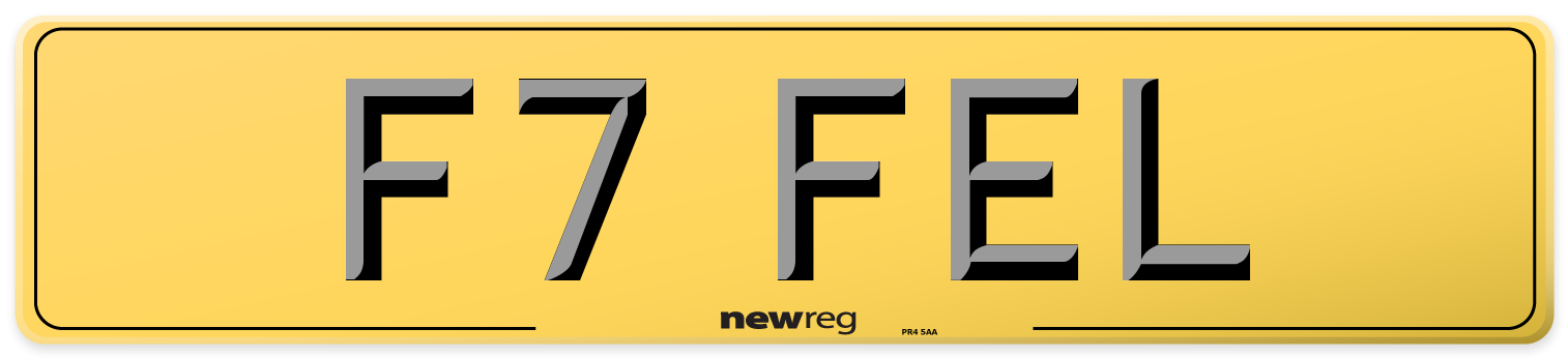 F7 FEL Rear Number Plate