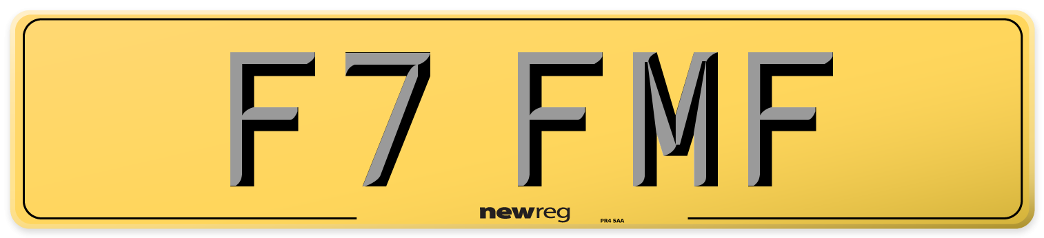F7 FMF Rear Number Plate