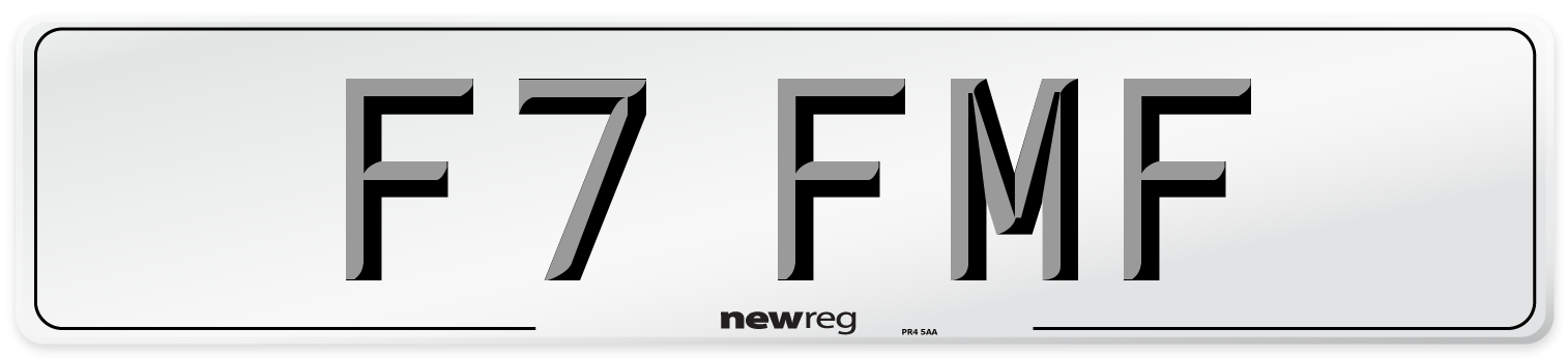 F7 FMF Front Number Plate