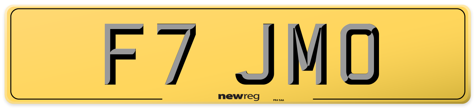 F7 JMO Rear Number Plate