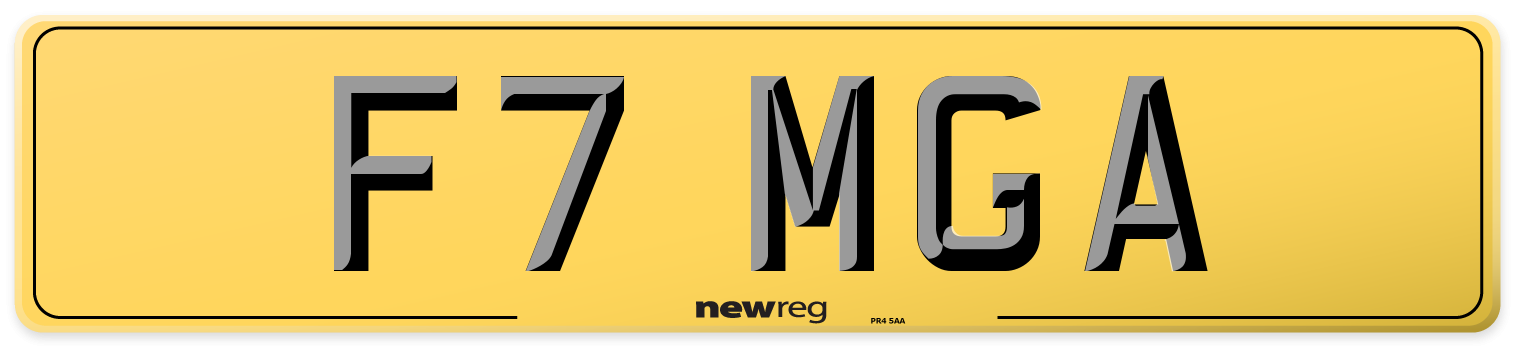 F7 MGA Rear Number Plate