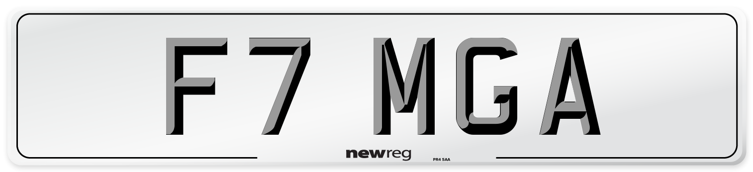 F7 MGA Front Number Plate