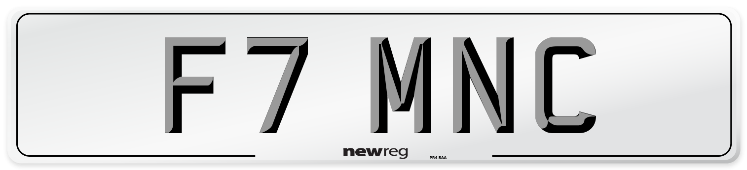 F7 MNC Front Number Plate