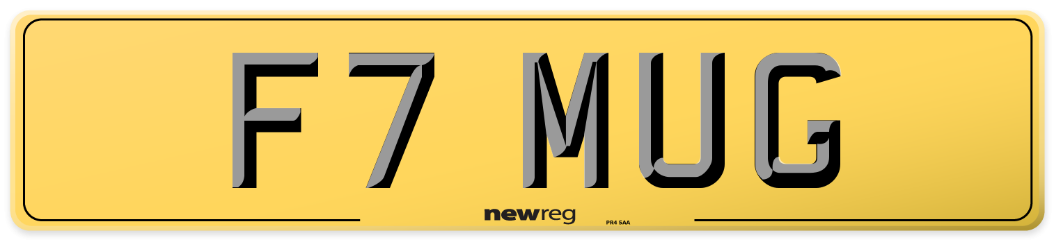 F7 MUG Rear Number Plate