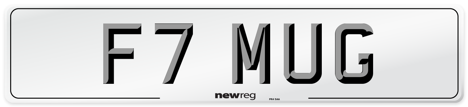 F7 MUG Front Number Plate
