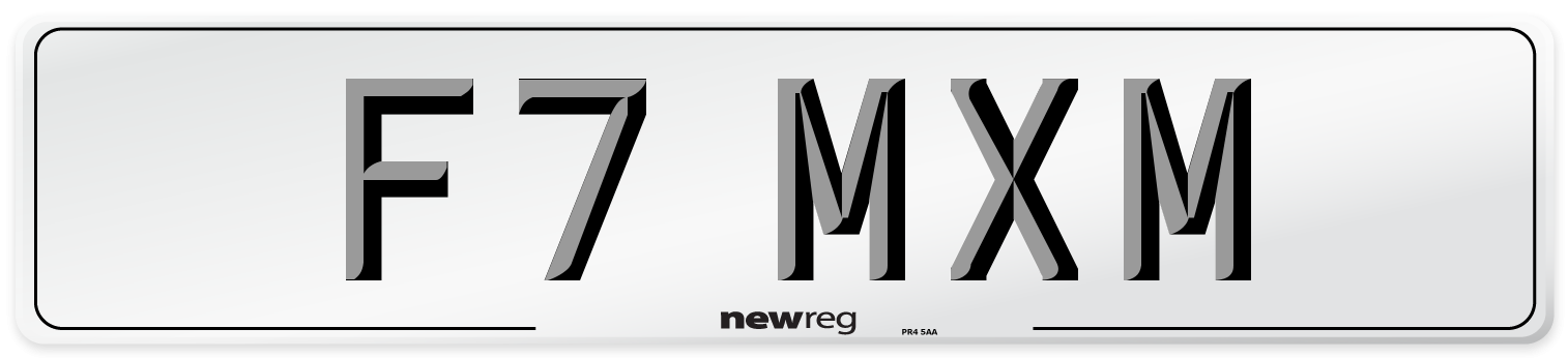 F7 MXM Front Number Plate
