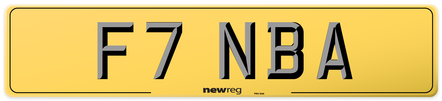 F7 NBA Rear Number Plate