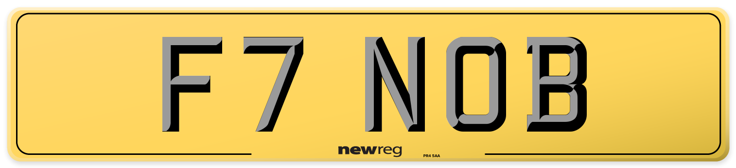 F7 NOB Rear Number Plate