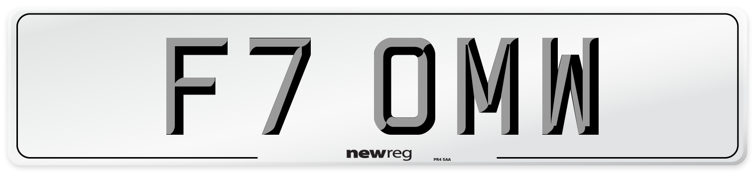 F7 OMW Front Number Plate