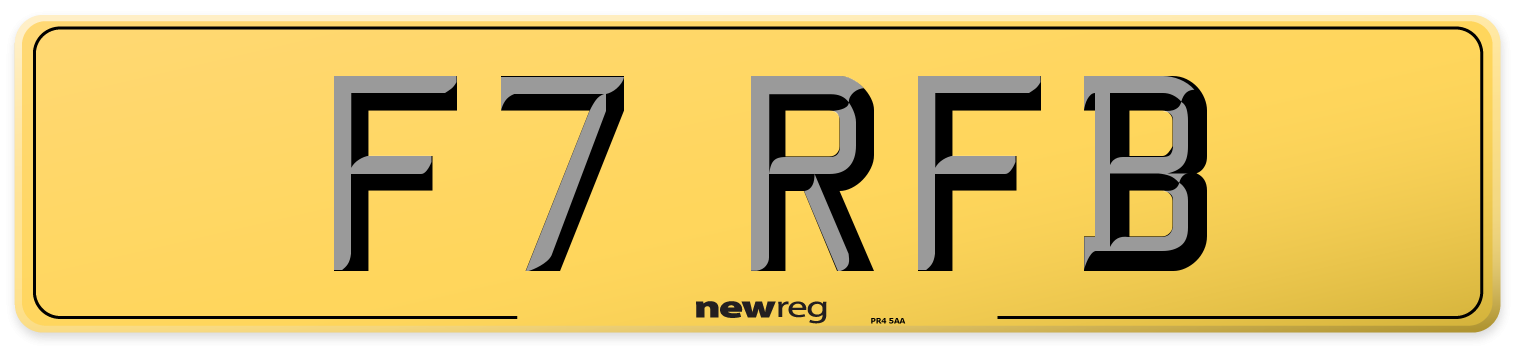 F7 RFB Rear Number Plate