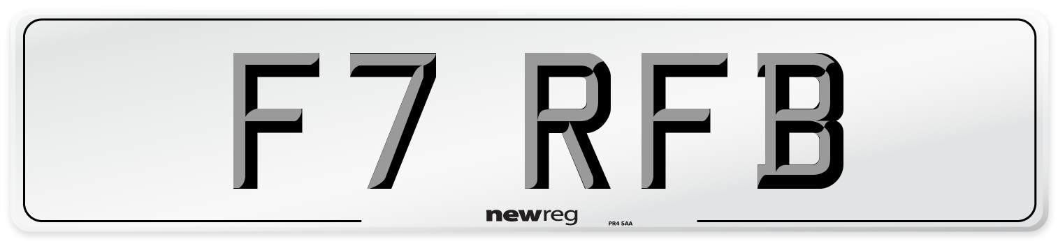 F7 RFB Front Number Plate