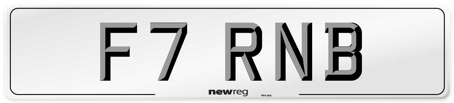 F7 RNB Front Number Plate