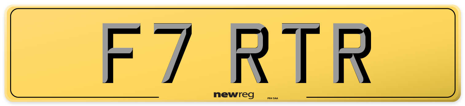 F7 RTR Rear Number Plate