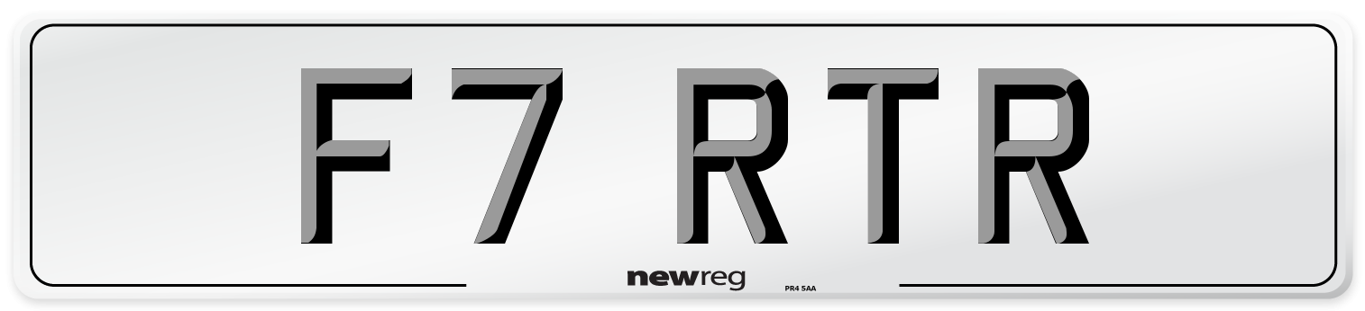 F7 RTR Front Number Plate