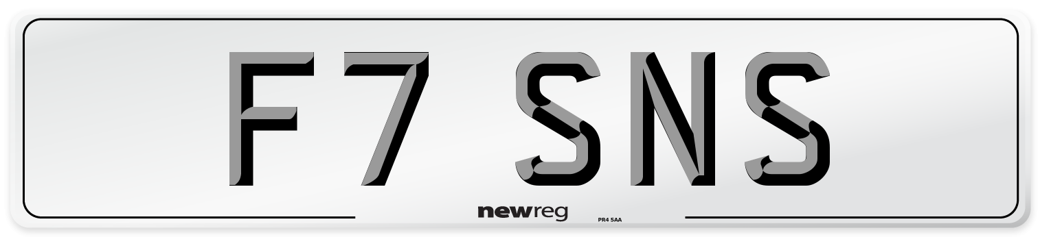 F7 SNS Front Number Plate