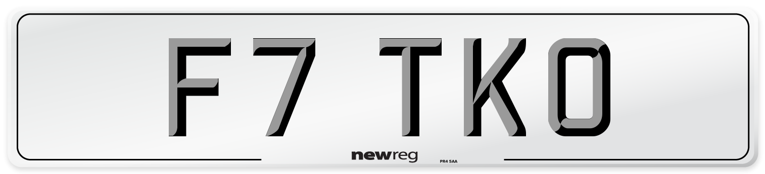F7 TKO Front Number Plate