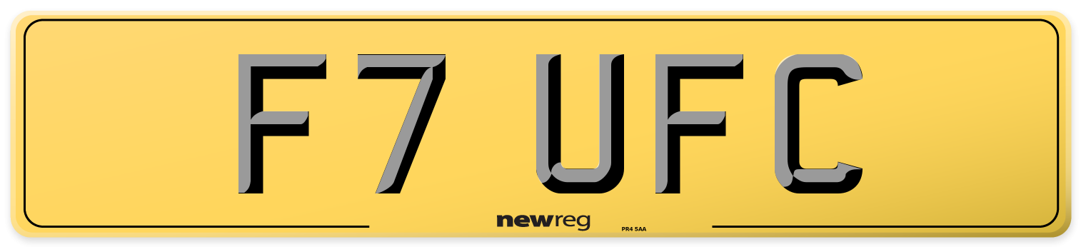 F7 UFC Rear Number Plate