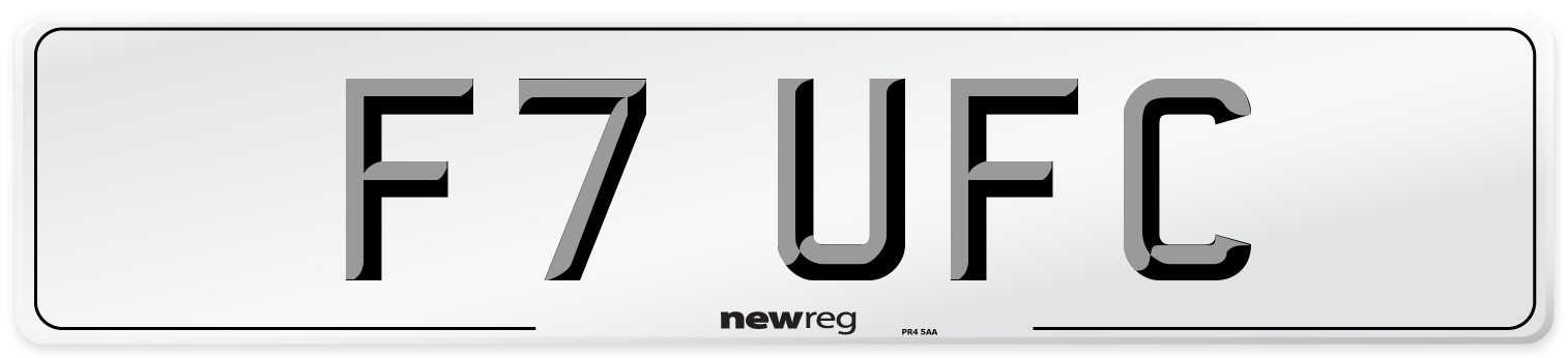 F7 UFC Front Number Plate