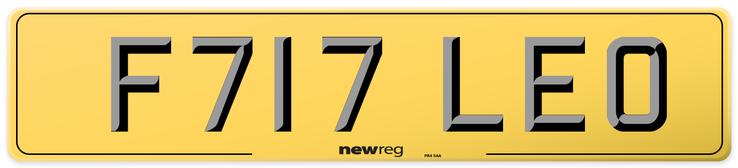 F717 LEO Rear Number Plate