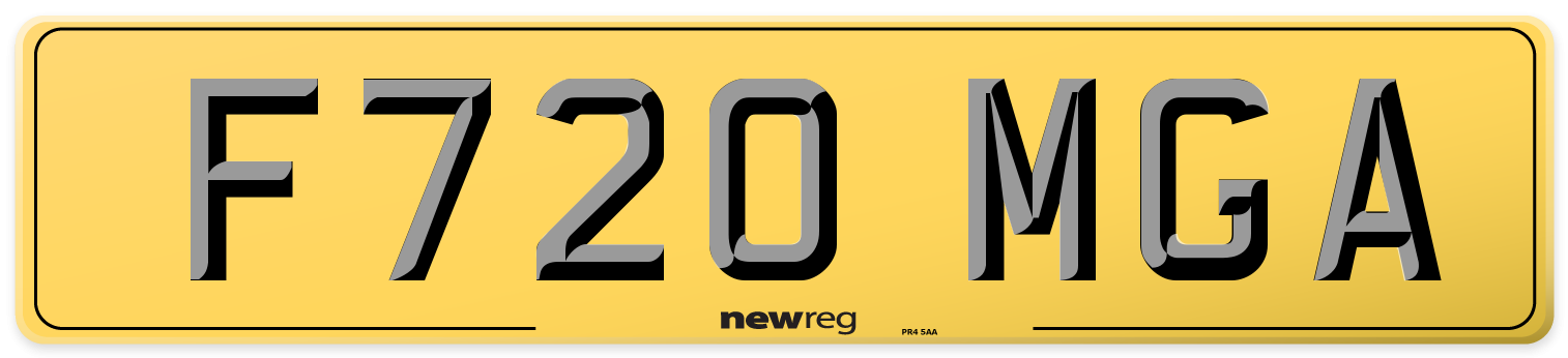 F720 MGA Rear Number Plate