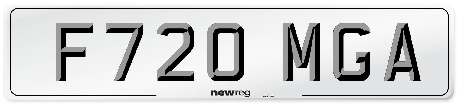 F720 MGA Front Number Plate