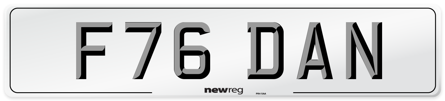 F76 DAN Front Number Plate