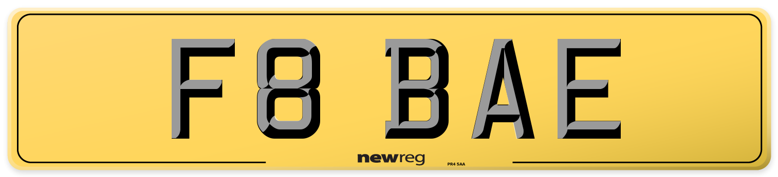 F8 BAE Rear Number Plate