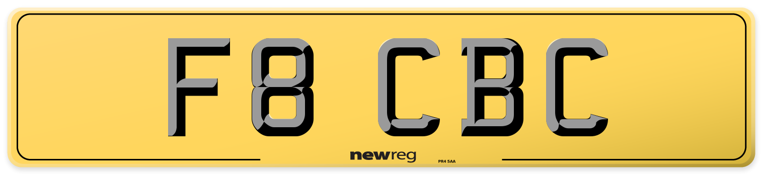 F8 CBC Rear Number Plate