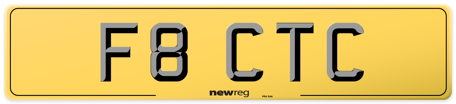 F8 CTC Rear Number Plate
