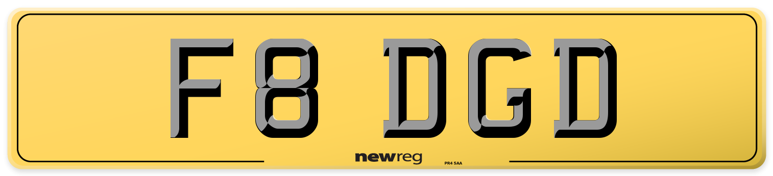 F8 DGD Rear Number Plate