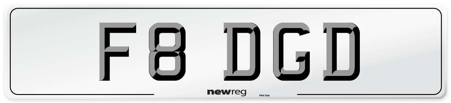 F8 DGD Front Number Plate