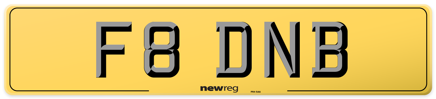 F8 DNB Rear Number Plate