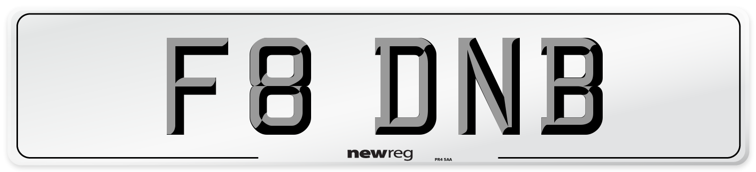 F8 DNB Front Number Plate