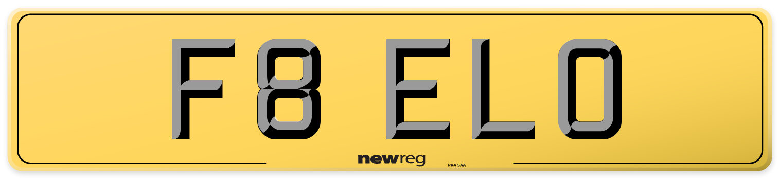 F8 ELO Rear Number Plate