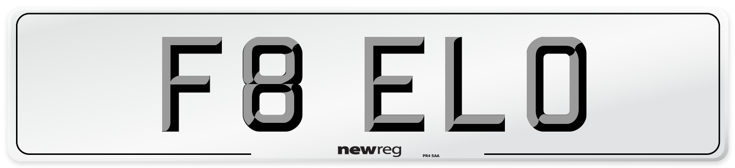 F8 ELO Front Number Plate