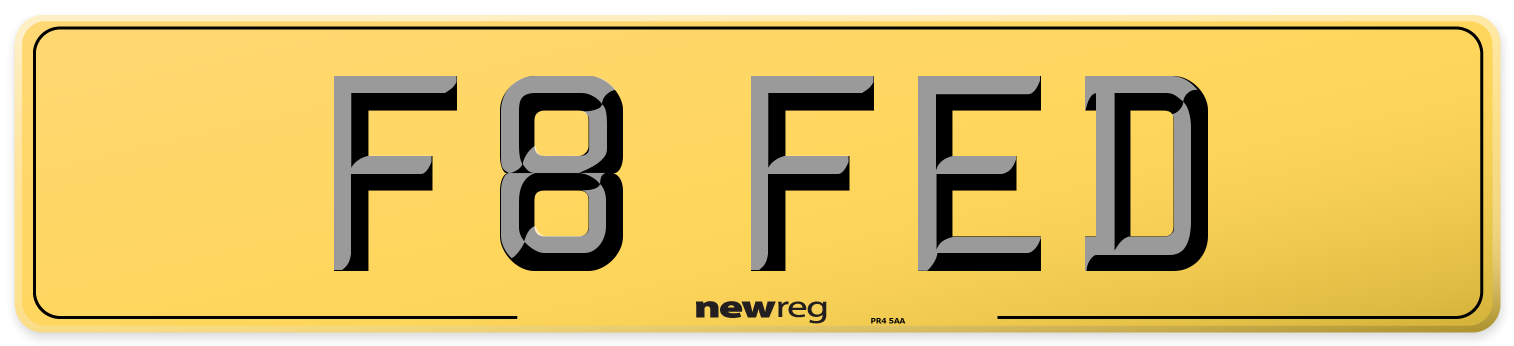 F8 FED Rear Number Plate