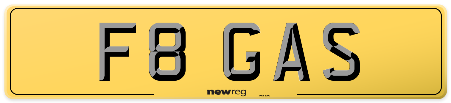 F8 GAS Rear Number Plate