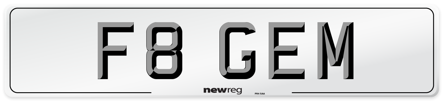 F8 GEM Front Number Plate